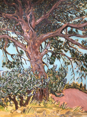 Pine Tree, 2022, Acrylic on card, 32x24cm