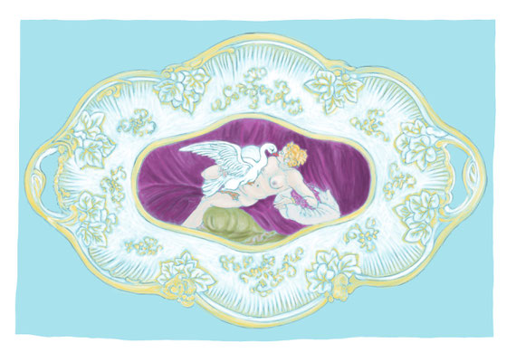 Vicious Knickknack: Leda and the Swan, IPad Drawing