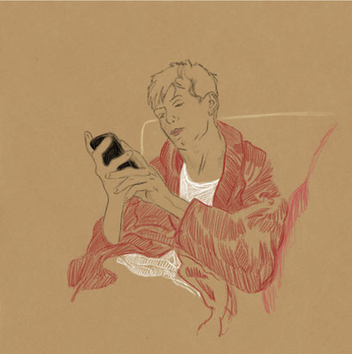 The Red Bathrobe, IPad Drawing