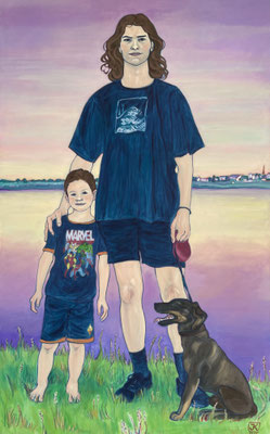 Two Promising Young Gentlemen, 2025, Acrylic on canvas, 160x100cm