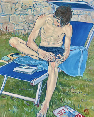 Boy with Thorn, 2025, Acrylic on canvas, 80x60cm