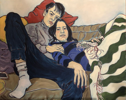 Richard and Amelie, 2023, Acrylic on canvas, 80x100cm