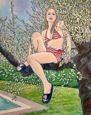 Dryade, 2025, Acrylic on linen, 100x80cm