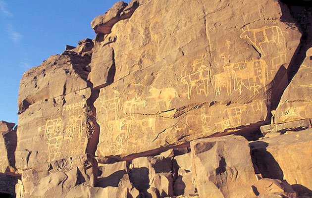 Rock paintings in the Mauritanian Adrar