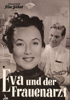 Filmwerbung f. "Eva und der Frauenarzt" 1951 mit Edith Prager (Klinger)