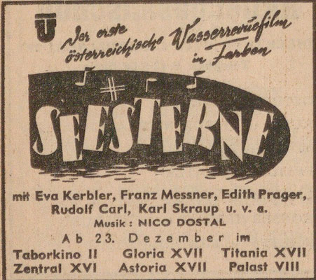 Zeitungsausschnitt "Seesterne" 1952