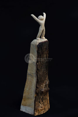 Himmelsstürmer, Erlenholz geölt (weißpigmentiert), 46 cm