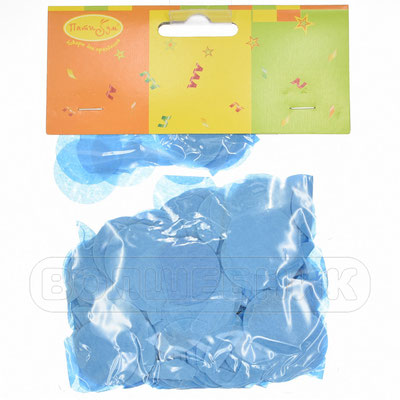 Наполнитель для воздушных шаров - Конфетти Круг голубой бумага, размер 2,5 см, 14 грамм - купить в Казани