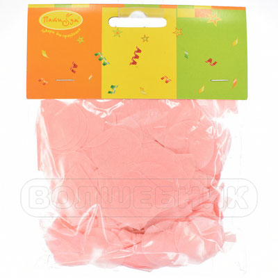 Наполнитель для воздушных шаров - Конфетти Круг розовый бумага, размер 2,5 см, 14 грамм - купить в Казани