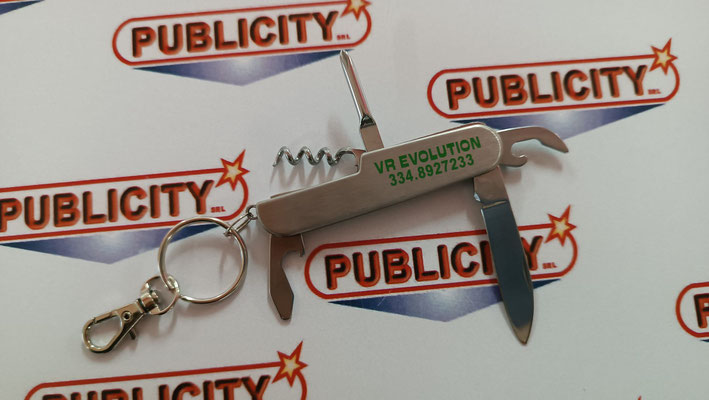 coltellino multifunzione + gancio girevole con personalizzazione ad 1 colore 
