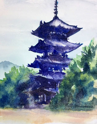 8.9 奈良 興福寺 ヴィファール FO 水彩