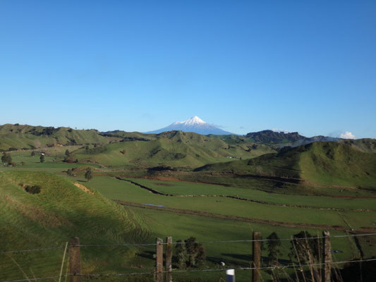 Über allem wacht noch immer Mount Taranaki