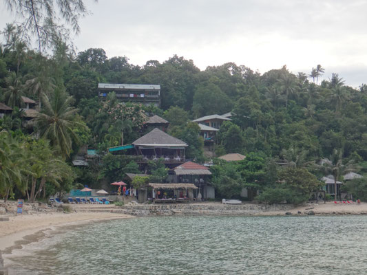 Unsere Hotelanlage vom Strand aus