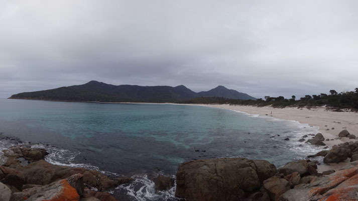 Blick von unserem Rastplatz auf den Strand