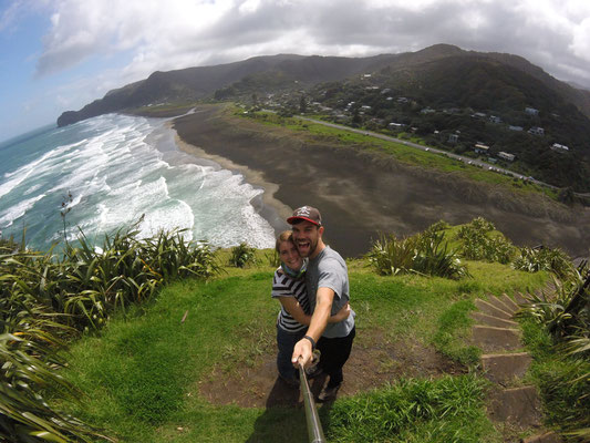 Die GoPro wird ausprobiert auf dem Lion Rock