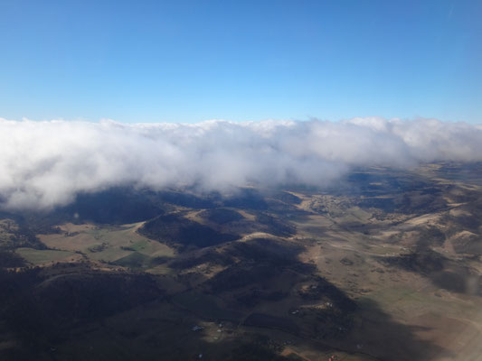 Fast am Ziel... wir sind bereits im Landeanflug auf Hobart