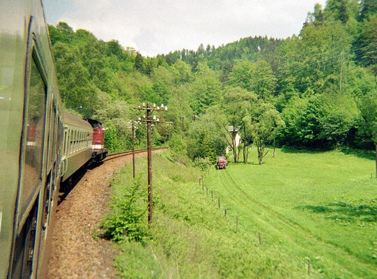 Zwischen Goßdorf-Kohlmühle und Mittelndorf im Sebnitztal. 1999, Foto: Pierre Güttler