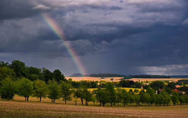 Regenbogen über Lohmen.