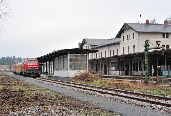 Messzug im Bahnhof Sebnitz, 11.12.2013