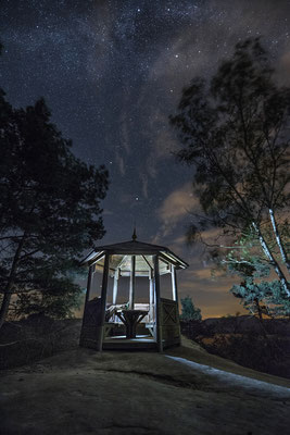 Im Pavillon auf dem Gohrisch unterm Sternenzelt die Nacht genießen. Unvergessene Momente!