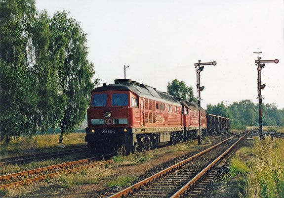 232 611 & 232...? mit Elbtal-Umleiter-Güterzug von Arnsdorf kommend in Dürrröhrsdorf.