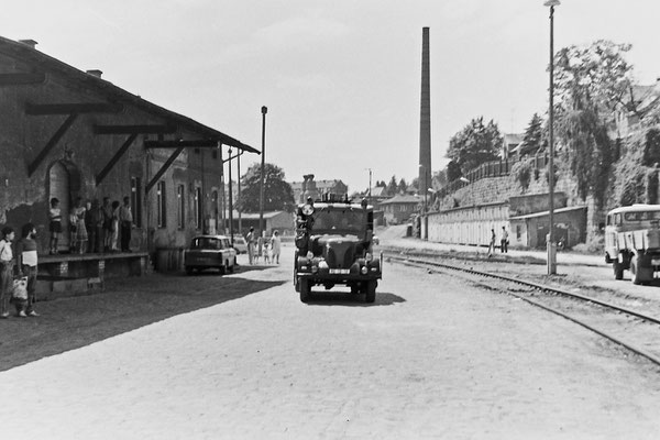 Schauübung der Sebnitzer Feuerwehr auf dem Bahnhofsgelände. Simuliert wurde ein Kesselwagen / Gefahrgutbrand. 