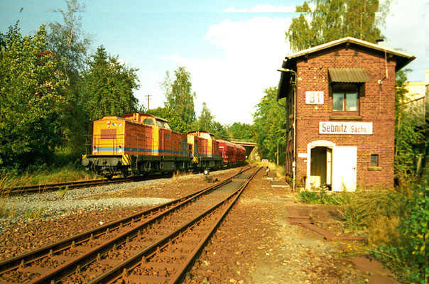 Der Betreiber OHE schickte am 11.09.2004 einen seiner Güterzüge von Dresden Neustadt nach Bad Schandau versuchsweise mal über den Sächsischen-Schweiz-Ring. Es blieb dabei. Text & Foto: Jens Gollmann