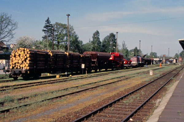 DB Cargo 204er beim Rangieren in Neustadt, eins der wenigen und letzten Bilder mit Güterverkehr aus dem ehemaligen Fortschritt ( zu diesem Zeitpunkt " Case " Werk ), Aug. 1999. Foto: Archiv Axel Förster