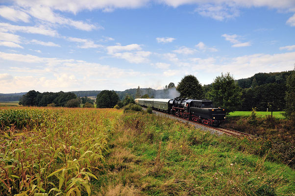 Die Rückfahrt von Neustadt nach Bad Schandau konnte erneut bei Krumhermsdorf festgehalten werden. 22.09.12