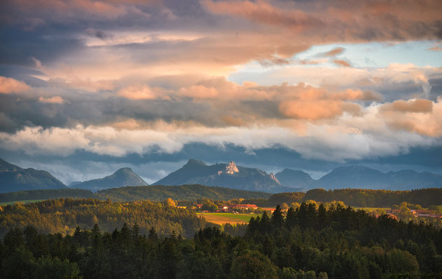 Blick in die Chiemgauer Alpen.