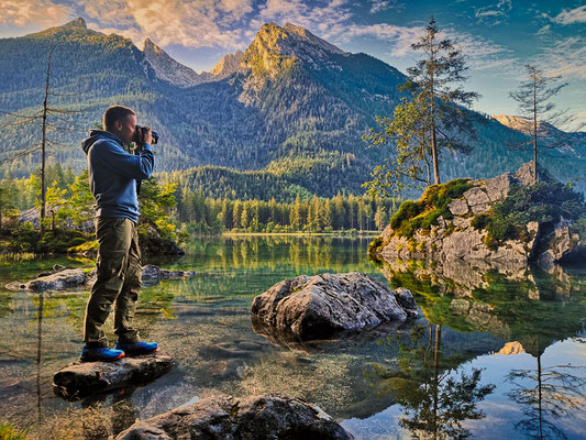 Fotografenselfie am Hintersee in Berchtesgaden.