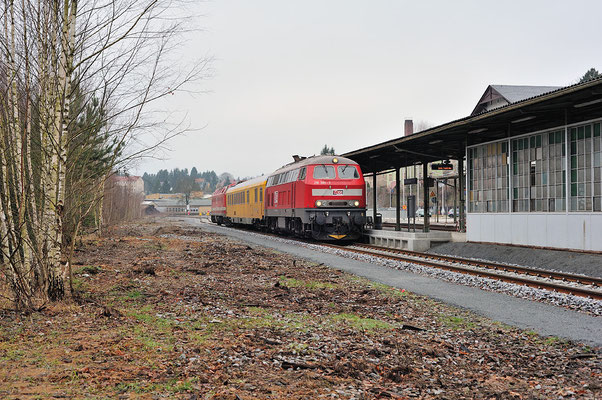 Messzug im Bahnhof Sebnitz, 11.12.2013