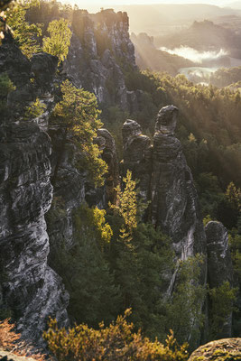 Goldener Herbst im Basteigebiet. 