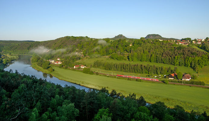 S1 Meißen-Schöna bei Strand, Mai 2014.