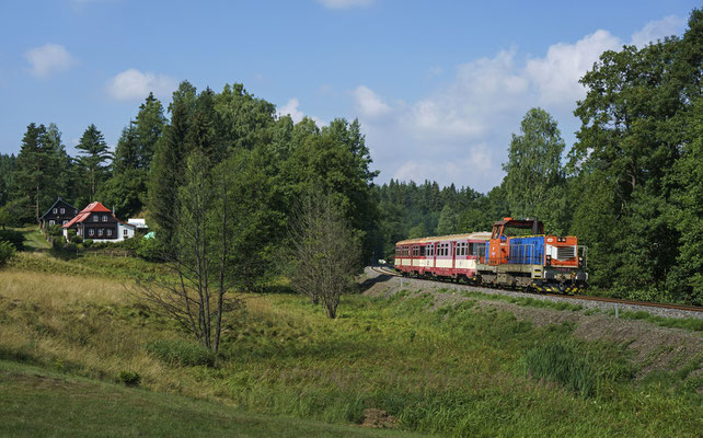 714 027-0 Decin - Mikulášovice im malerischen Kamnitztal bei Mlýny, 28.07.18