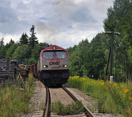 Eile ist geboten, denn in 5 min. kam schon der Desiro nach Dresden. Der OHE-Tiger auf dem Weg Richtung Steinbruch. 12.08.2011