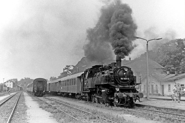 Sonderfahrt des Locomotive Club of Great Britain mit 86 1001 in Neustadt / Sachsen.