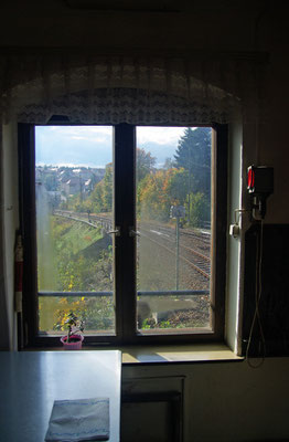 Ein letzter Blick aus dem Fenster von Stellwerk 2 ( Richtung Stadtviadukt ), 19.10.2009