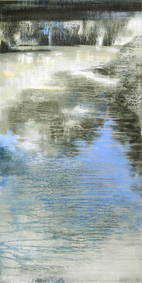 Au fil de l'eau - 100x50 cm - Acrylique sur toile