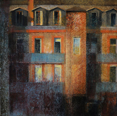 Façade, Toulouse - 40x40 cm - Acrylique sur toile