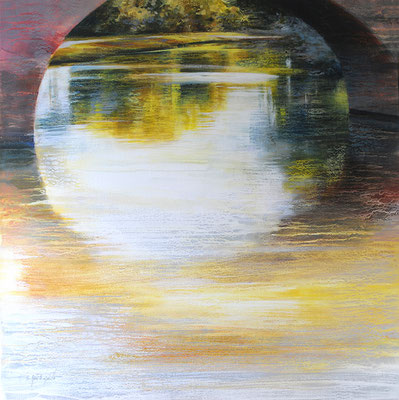 Pont - 100x100 cm - Acrylique sur toile