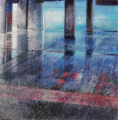 Intérieur du marché - 30x30 cm - Acrylique sur toile