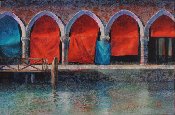 Les portes - 27x41 cm - Acrylique sur toile