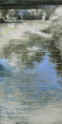 Au fil de l'eau - 100x50 cm - Acrylique sur toile