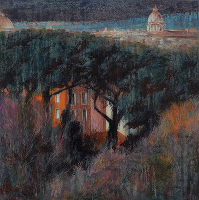 Paysage de Rome - 40x40 cm - Acrylique sur toile