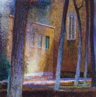 Le coin des arbres - 30x30 cm - Acrylique sur toile