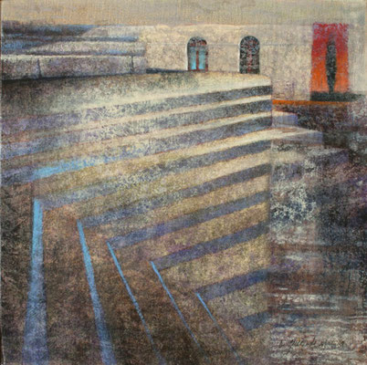 L'escalier brisé - 30x30 cm - Acrylique sur toile