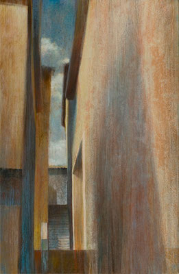 Rue, Sienne - 92x60 cm - Acrylique sur toile