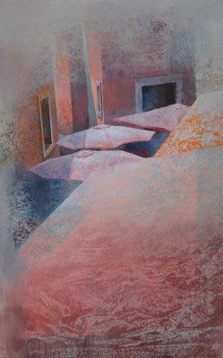 Les parasols - 61x38 cm- Acrylique sur toile