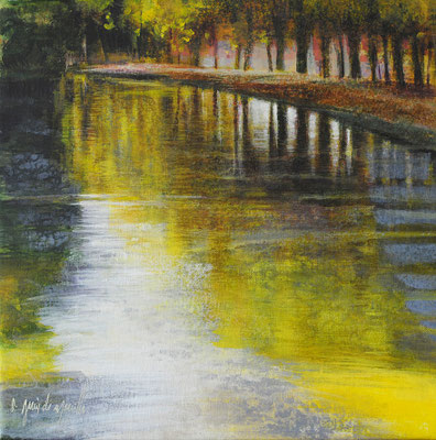 Automne jaune - 30x30 cm - Acrylique sur toile